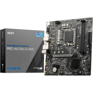 MSI PRO H610M-E D5 mATX Motherboard - Intel LGA 1700 Socket, DDR5 5600MHz, PCIe 4.0, WiFi 6E - Image 1