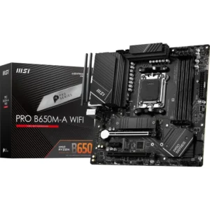 MSI PRO B650M-A WIFI Motherboard - AMD Ryzen AM5 DDR5 mATX Gaming Motherboard with Wi-Fi 6E, PCIe 4.0, M.2, 2.5Gbps LAN - Image 1