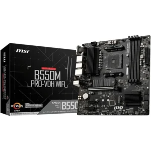 MSI PRO B550M-VDH WiFi Motherboard - AMD AM4 Ryzen 5000 Series, DDR4, PCIe 4.0, M.2, mATX Gaming Motherboard - Image 1